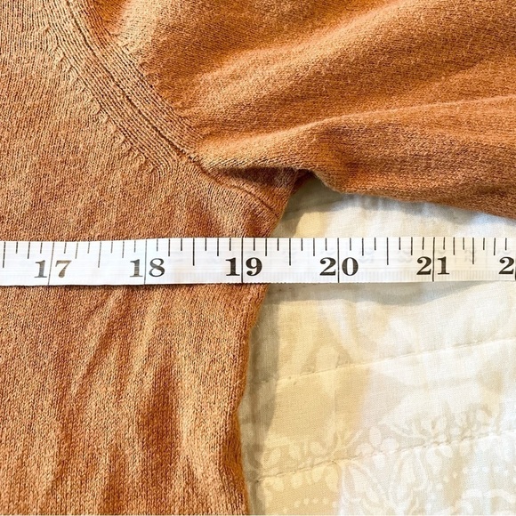 Banana Republic Gold Orange Silk Cotton Cashmere Blend V-Neck Sweater Small - Picture 6 of 9